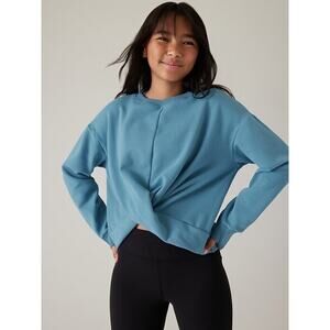 Athleta Girl Blue Retroplush Twist Sweatshirt XXL Athleisure